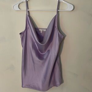 NWOT Purple Satin Cowl Neck Tank